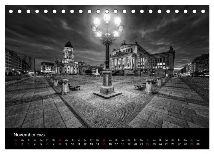 Produktbild: Berlin Monochrome (Tischkalender 2026 DIN A5 quer), CALVENDO Monatskalender
