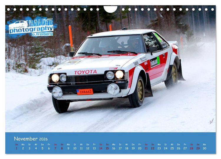 Produktbild: WRC Schweden White Open 2026 (Wandkalender 2026 DIN A4 quer), CALVENDO Monatskalender