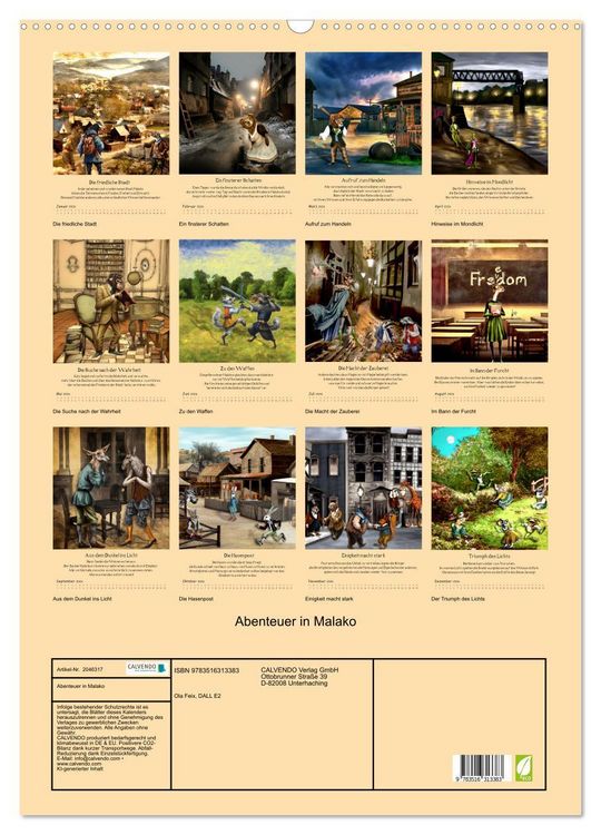 Produktbild: Abenteuer in Malako (Wandkalender 2026 DIN A2 hoch), CALVENDO Monatskalender
