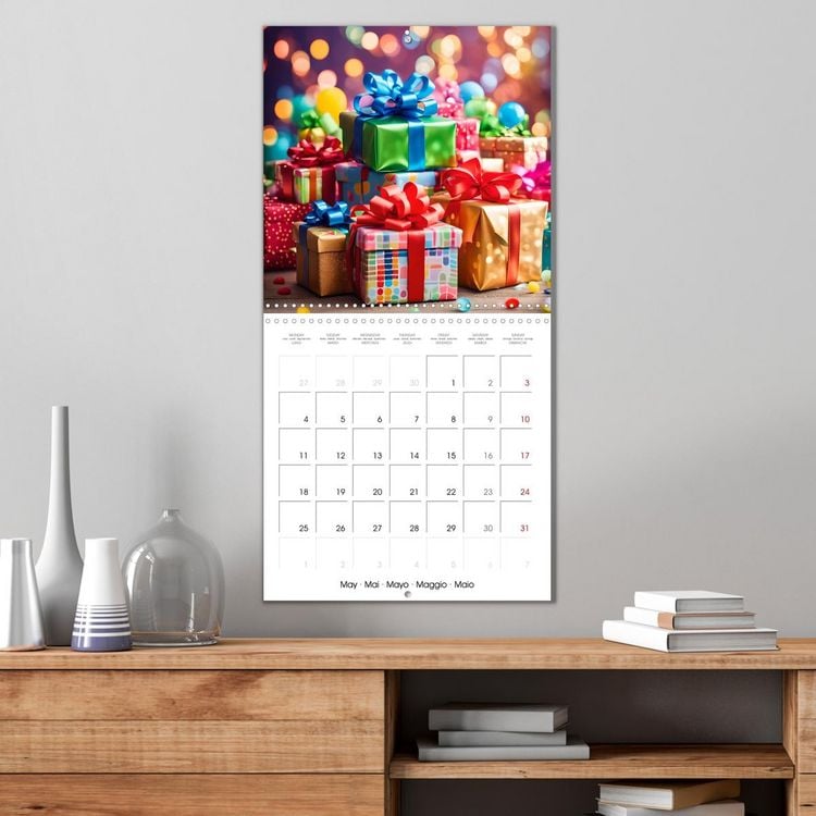 Produktbild: Birthday feelings - Your year full of AI birthdays (Wall Calendar 2026 12 &times; 12 Inch) CALVENDO 12 Month Wall Calendar