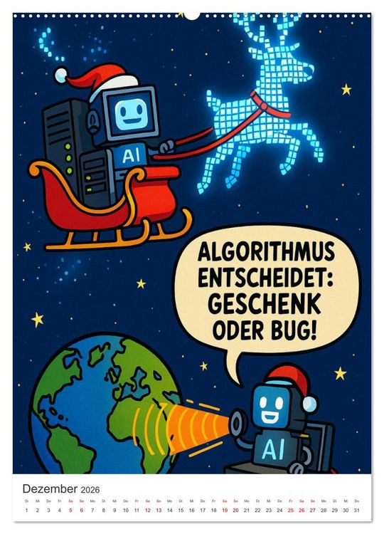Produktbild: Robo-Champs: Witz trifft auf Chip (hochwertiger Premium Wandkalender 2026 DIN A2 hoch), Kunstdruck in Hochglanz