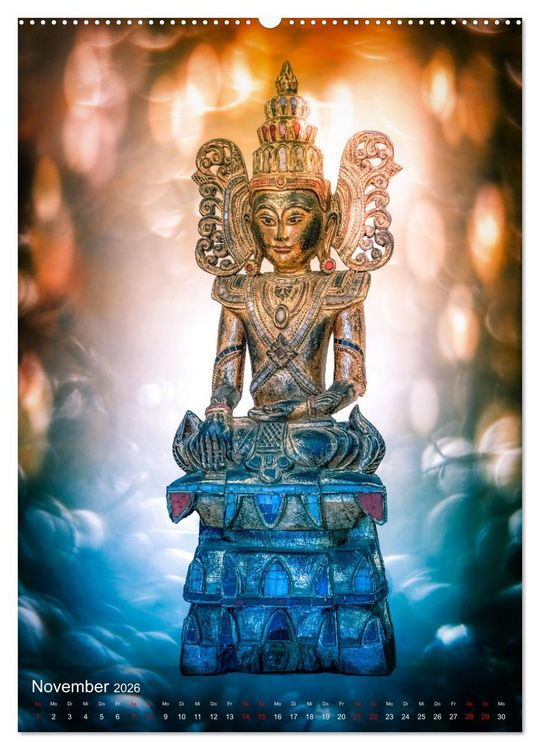 Produktbild: Die Welt mit Buddha (hochwertiger Premium Wandkalender 2026 DIN A2 hoch), Kunstdruck in Hochglanz