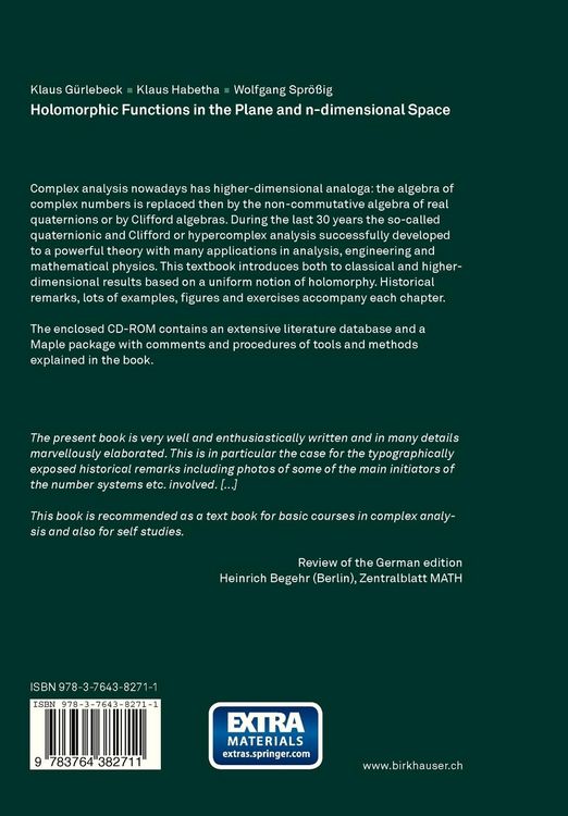 Produktbild: Holomorphic Functions in the Plane and n-dimensional Space