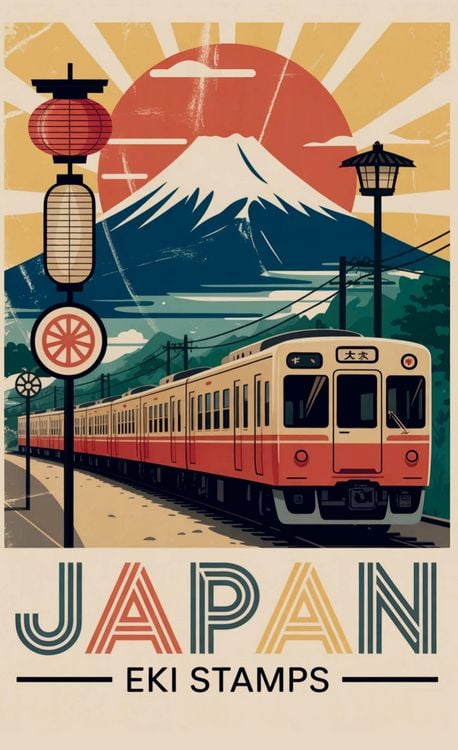 Produktbild: Japan EKI Stempel Buch: Sammle EKI Stempel und gestalte einzigartige Erinnerungen an deine Reise | EKI Stamp Book | Zugmotiv