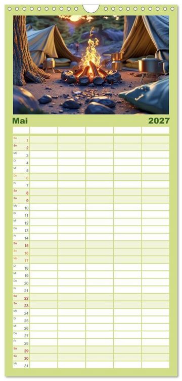Produktbild: Familienplaner 2027 - Camping-Life und Abenteuer mit 5 Spalten (Wandkalender, 21 x 45 cm) CALVENDO