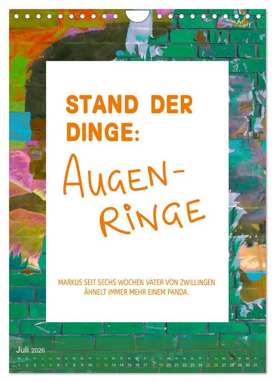 Produktbild: Lach du nur! - Flotte Spr&uuml;che schnell erkl&auml;rt (Wandkalender 2026 DIN A4 hoch), CALVENDO Monatskalender