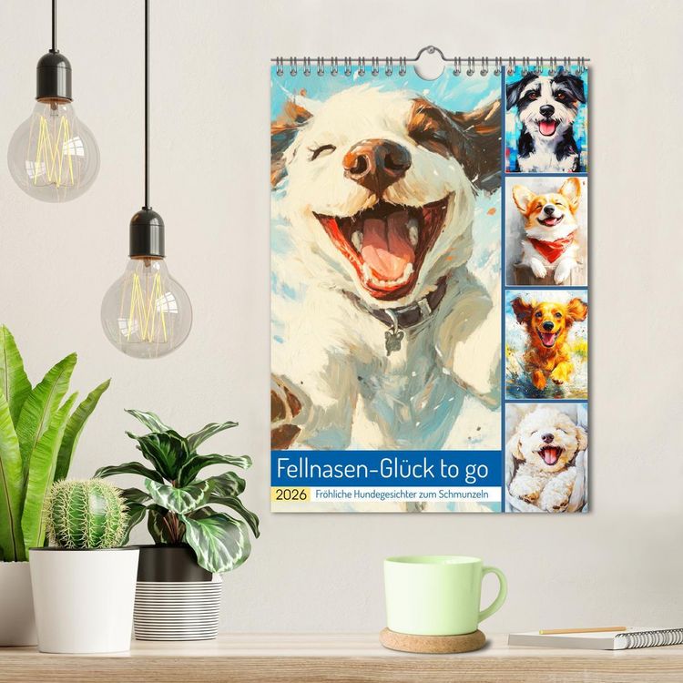 Produktbild: Fellnasen-Gl&uuml;ck to go. Fr&ouml;hliche Hundegesichter zum Schmunzeln (Wandkalender 2026 DIN A4 hoch), CALVENDO Monatskalender