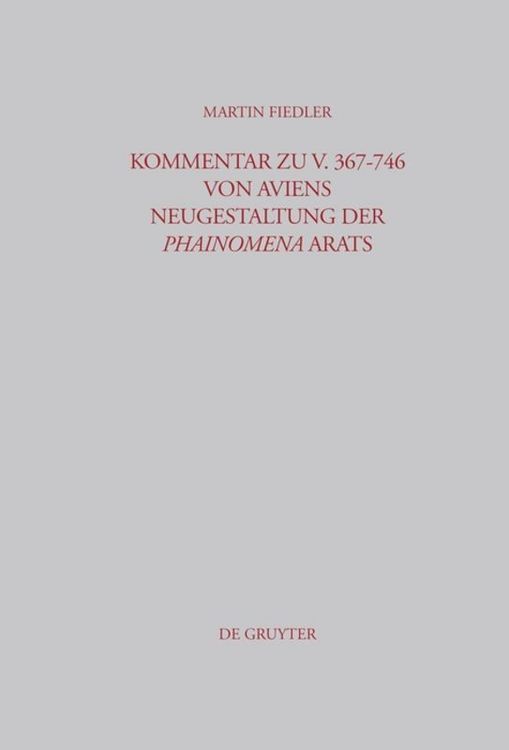 Produktbild: Kommentar zu V. 367-746 von Aviens Neugestaltung der Phainomena Arats
