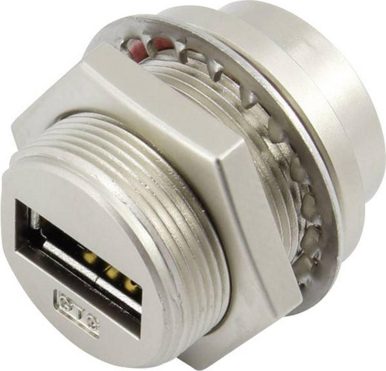 Produktbild: TRU Components 93038c232 USB-A Metall-Einabubuchse Buchse, Einbau Inhalt: 1St.