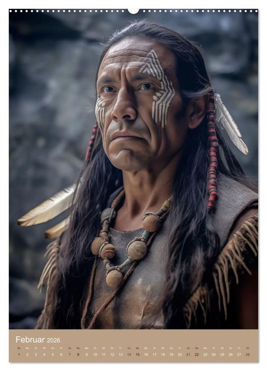 Produktbild: Schamanische Seelen: Mystische Indianerportraits (Wandkalender 2026 DIN A2 hoch), CALVENDO Monatskalender