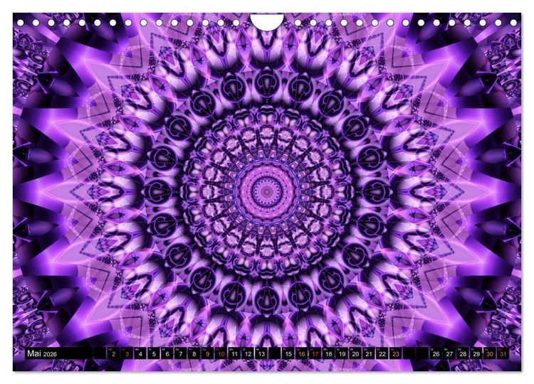 Produktbild: Energie - Mandalas, Spiritualit&auml;t durch die Farbe Lila (Wandkalender 2026 DIN A4 quer), CALVENDO Monatskalender