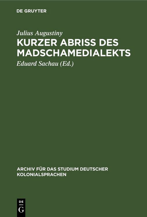 Produktbild: Kurzer Abri&szlig; des Madschamedialekts