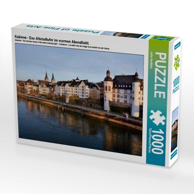 Produktbild: CALVENDO Puzzle Koblenz - Das Altstadtufer im warmen Abendlicht. | 1000 Teile Lege-Gr&ouml;&szlig;e 64x48cm Foto-Puzzle f&uuml;r gl&uuml;ckliche Stunden