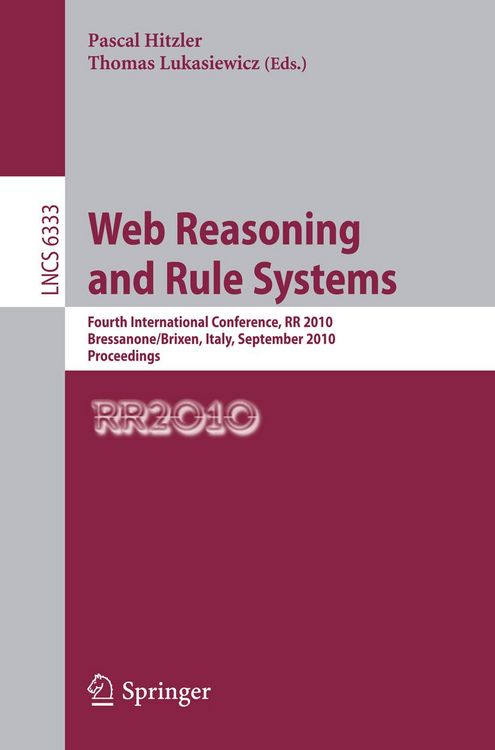 Produktbild: Web Reasoning and Rule Systems