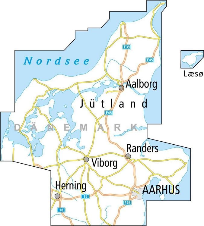 Produktbild: BVA ADFC Radtourenkarte D&auml;nemark/J&uuml;tland Nord 1:150.000