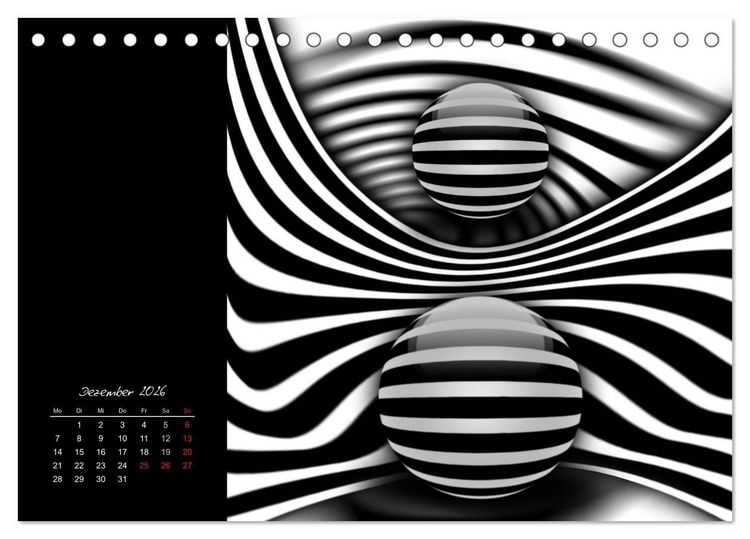 Produktbild: Optische Kunst im Quadrat (Tischkalender 2026 DIN A5 quer), CALVENDO Monatskalender