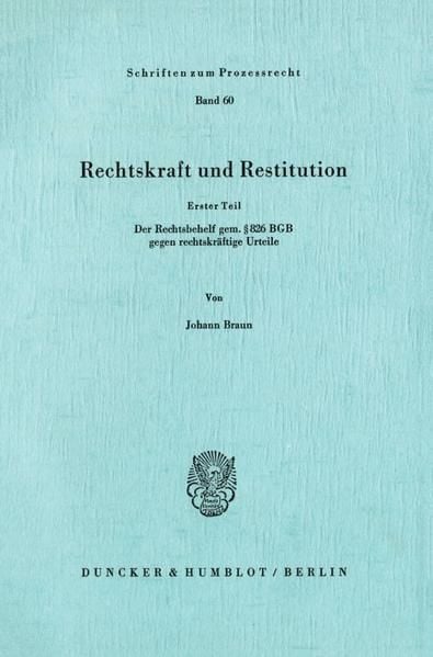 Produktbild: Rechtskraft und Restitution.