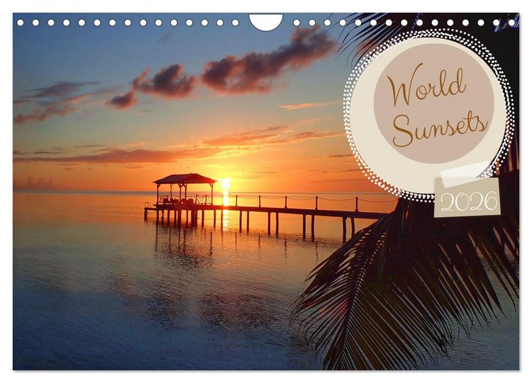 Produktbild: World sunsets (Wall Calendar 2026 DIN A4 landscape), CALVENDO 12 Month Wall Calendar