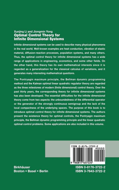 Produktbild: Optimal Control Theory for Infinite Dimensional Systems