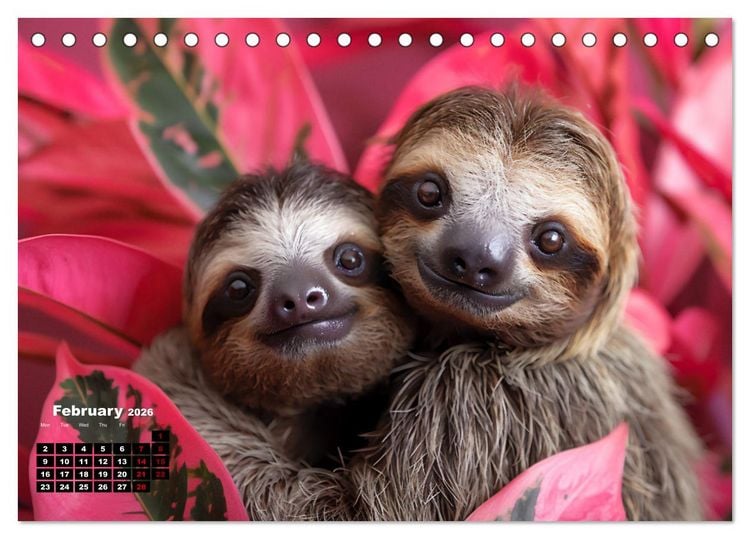 Produktbild: sweet sloths - relaxed throughout the year (Desk Calendar 2026 DIN A5 landscape), CALVENDO 12 Month DeskCalendar