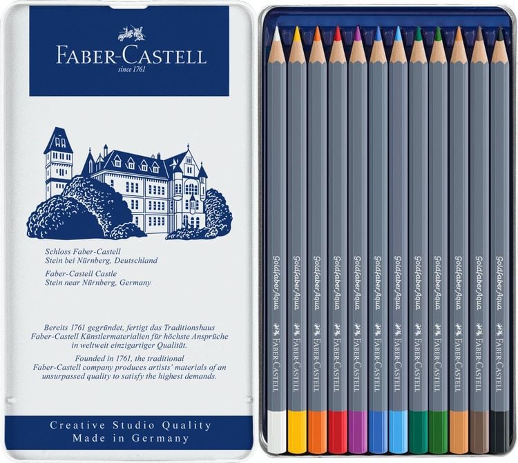 Produktbild: Faber-Castell Aquarellstifte Goldfaber Aqua, 12er Set Metalletui