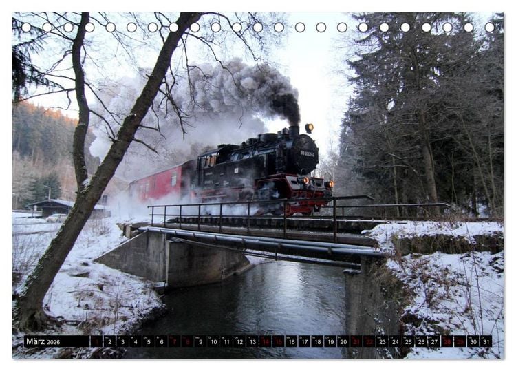 Produktbild: Dampfbahnromantik - Dampfbahnen auf schmaler Spur (Tischkalender 2026 DIN A5 quer), CALVENDO Monatskalender