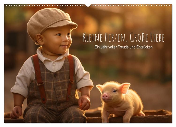 Produktbild: Kleine Herzen, Gro&szlig;e Liebe: Ein Jahr voller Freude und Entz&uuml;cken (Wandkalender 2026 DIN A2 quer), CALVENDO Monatskalender