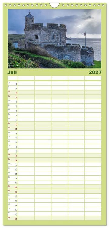Produktbild: Familienplaner 2027 - Burgen und Schl&ouml;sser in England mit 5 Spalten (Wandkalender, 21 x 45 cm) CALVENDO