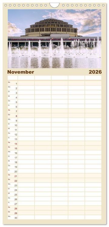 Produktbild: Familienplaner 2026 - Breslau. Polens architektonisches Juwel an der Oder mit 5 Spalten (Wandkalender, 21 x 45 cm) CALVENDO