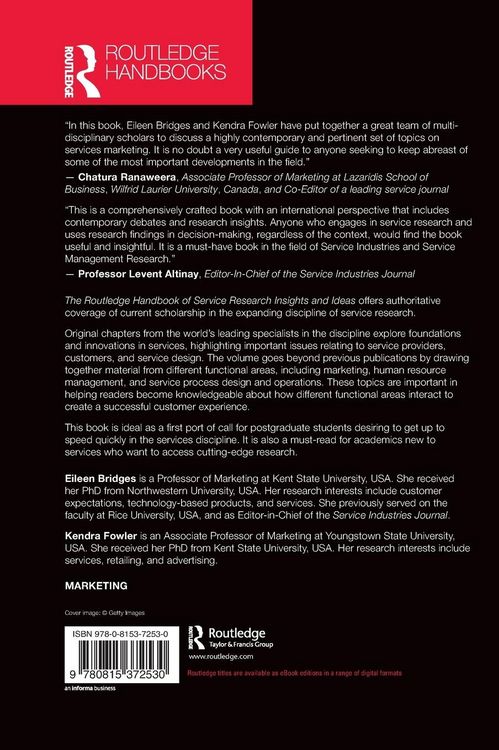 Produktbild: The Routledge Handbook of Service Research Insights and Ideas