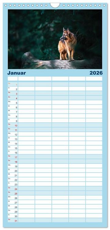 Produktbild: Familienplaner 2026 - H&uuml;tehunde - H&uuml;ter der Herzen mit 5 Spalten (Wandkalender, 21 x 45 cm) CALVENDO
