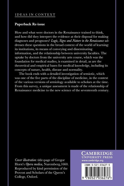 Produktbild: Logic, Signs and Nature in the Renaissance