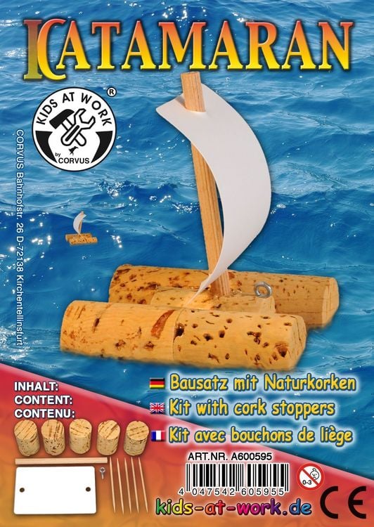 Produktbild: Corvus A600595 - Kids-at-Work, Katamaran, Bausatz mit Naturkorken, Bastelset