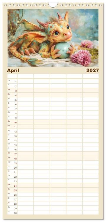 Produktbild: Familienplaner 2027 - Ewige Drachenliebe - Eine zeitlose Faszination mit 5 Spalten (Wandkalender, 21 x 45 cm) CALVENDO