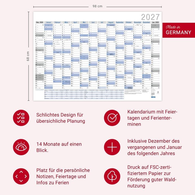 Produktbild: Wandplaner Neutral 2027