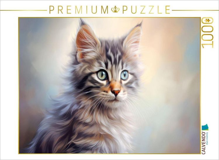 Produktbild: CALVENDO Puzzle Katzen im Pastell-Stil | 1000 Teile Lege-Gr&ouml;&szlig;e 64x48cm Foto-Puzzle f&uuml;r gl&uuml;ckliche Stunden