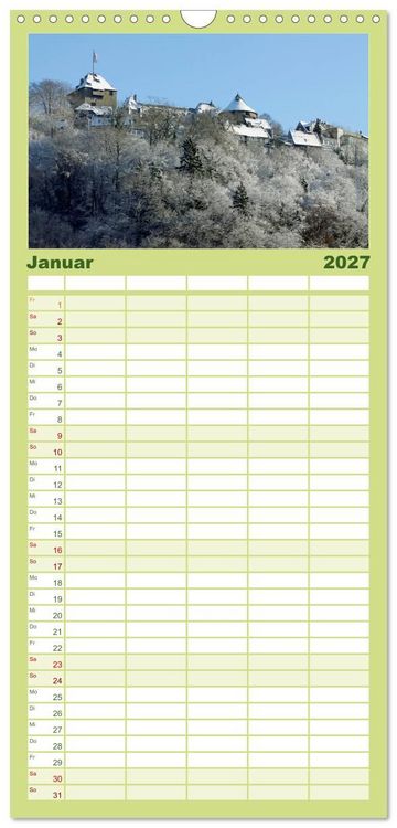 Produktbild: Familienplaner 2027 - Solinger Bilderbogen 2027 mit 5 Spalten (Wandkalender, 21 x 45 cm) CALVENDO