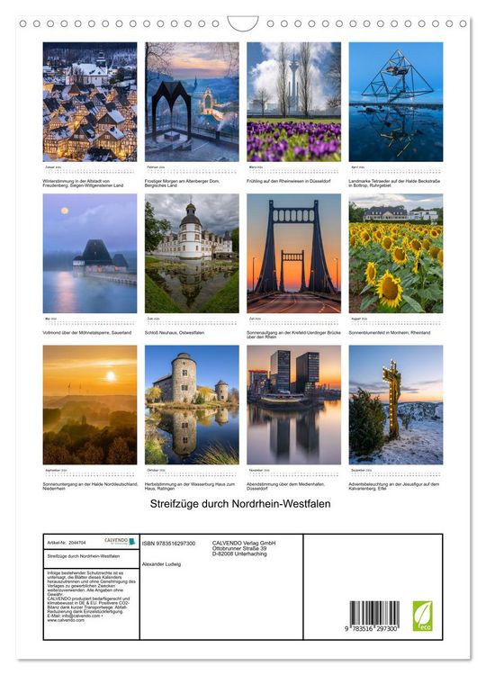 Produktbild: Streifz&uuml;ge durch Nordrhein-Westfalen (Wandkalender 2026 DIN A3 hoch), CALVENDO Monatskalender