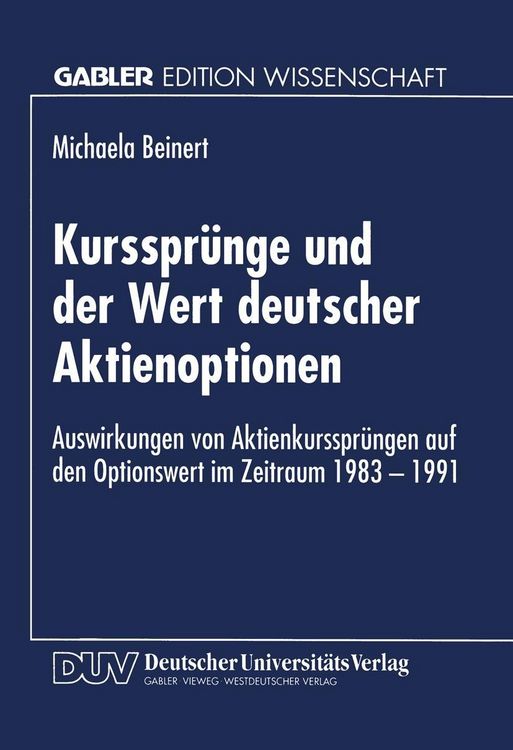 Produktbild: Kursspr&uuml;nge und der Wert deutscher Aktienoptionen