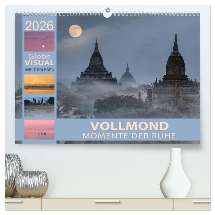 Produktbild: Vollmond - Momente der Ruhe (hochwertiger Premium Wandkalender 2026 DIN A2 quer), Kunstdruck in Hochglanz