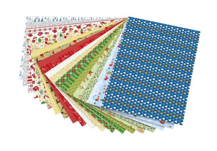 BETESSIN Weihnachts-Bastelpapier 24 Bögen - 12 Festliche Designs Für Scrapbooking Und Karten