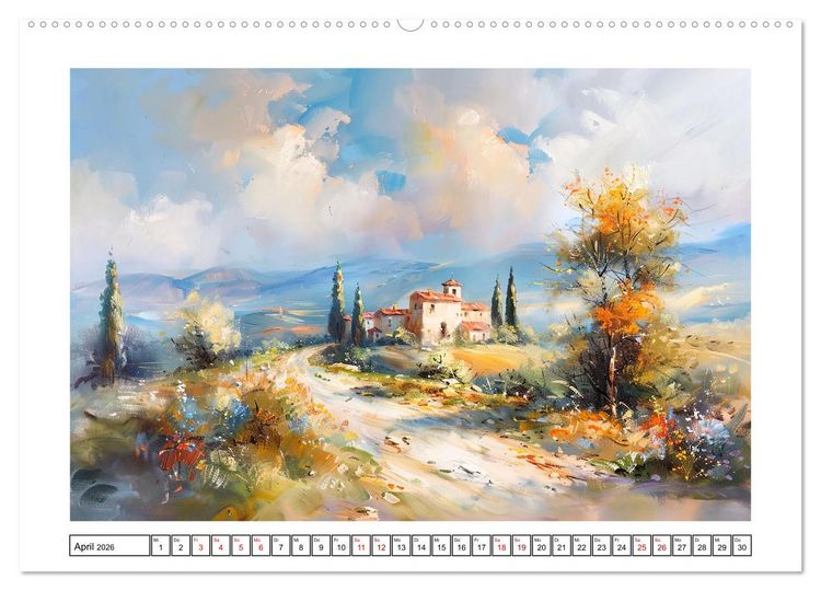 Produktbild: Toskana bis Provence (hochwertiger Premium Wandkalender 2026 DIN A2 quer), Kunstdruck in Hochglanz