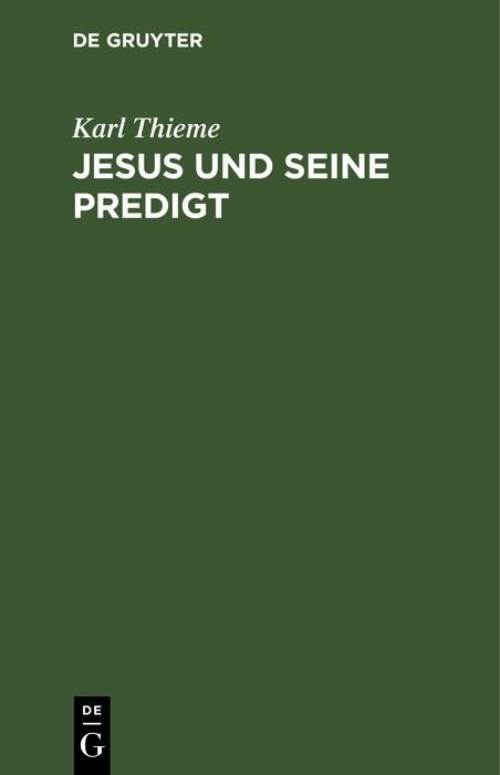 Produktbild: Jesus und seine Predigt