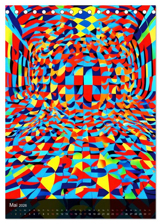 Produktbild: OP Art Nichts f&uuml;r schwache Augen (Tischkalender 2026 DIN A5 hoch), CALVENDO Monatskalender