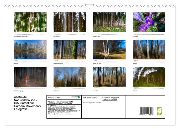 Produktbild: Abstrakte Naturerlebnisse - ICM (Intentional Camera Movement) Fotografie (Wandkalender 2026 DIN A3 quer), CALVENDO Monatskalender