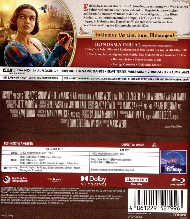 Produktbild: Schneewittchen (4K Ultra HD) (+ Blu-ray)