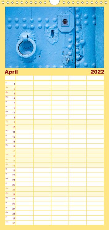 Produktbild: Familienplaner Chefchaouen - Blaue Stadt in Marokko (Wandkalender 2022 , 21 cm x 45 cm, hoch)