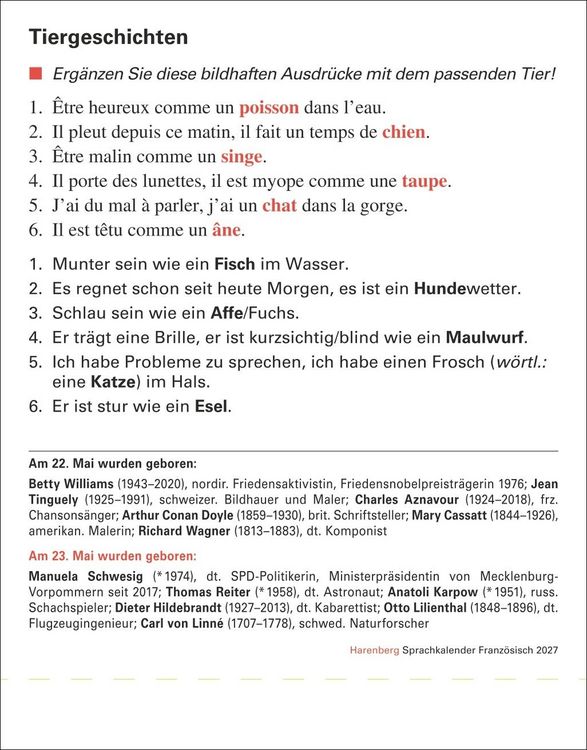 Produktbild: Franz&ouml;sisch Sprachkalender 2027 - Franz&ouml;sisch lernen leicht gemacht - Tagesabrei&szlig;kalender