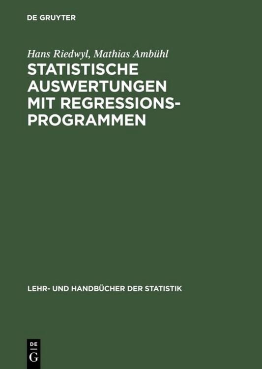 Produktbild: Statistische Auswertungen mit Regressionsprogrammen