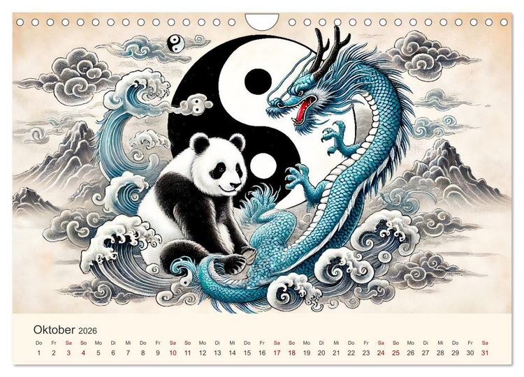 Produktbild: Yin und Yang der Wesen - Asiatische Mythen im Gleichgewicht (Wandkalender 2026 DIN A4 quer), CALVENDO Monatskalender
